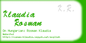 klaudia rosman business card